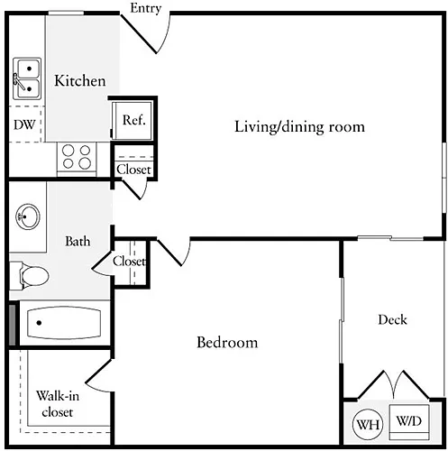 Floor plan 1 Bedroom A