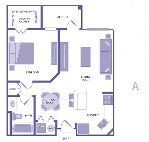 Floor plan 1 Bedroom 1 Bath Plan A Market