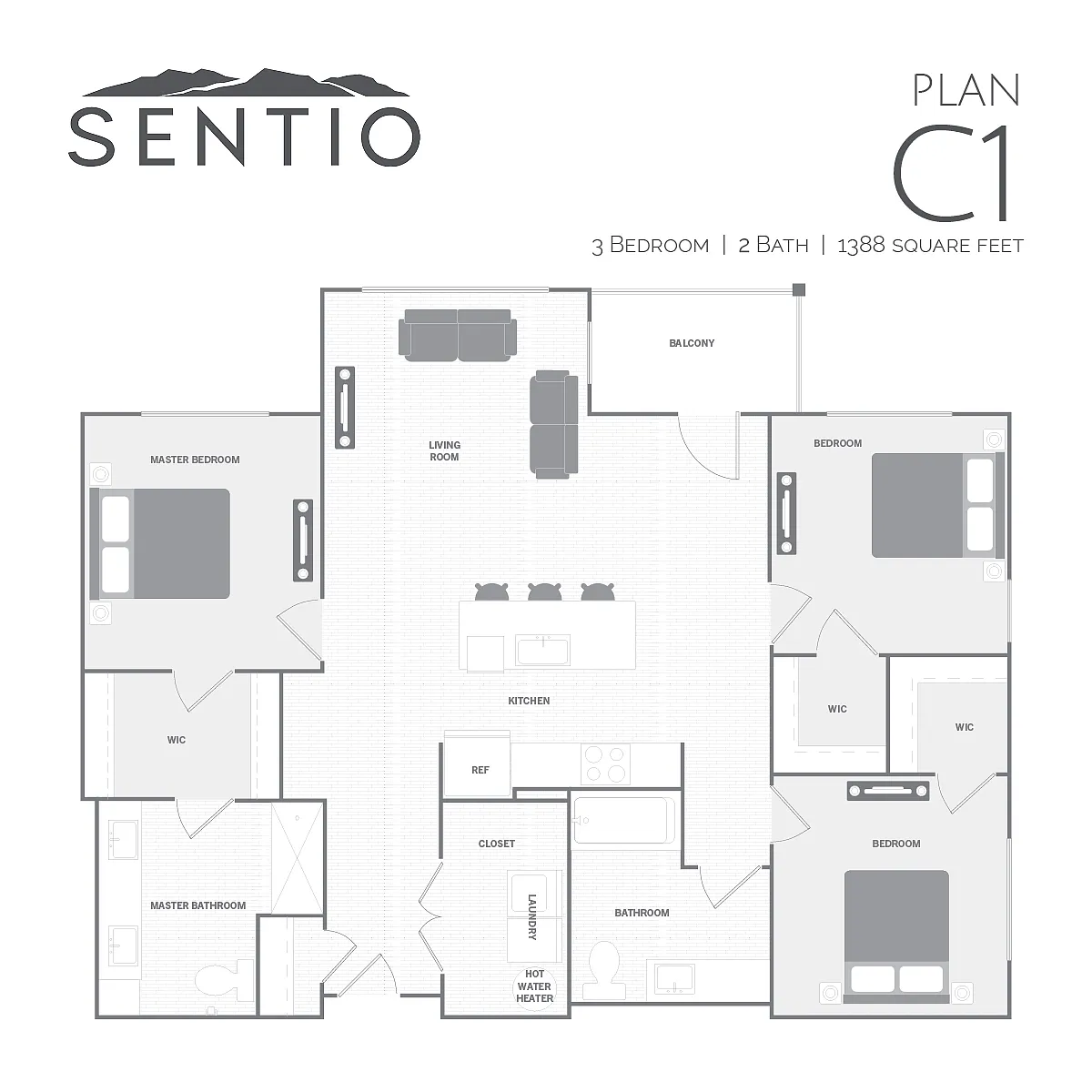 Floor plan 3 Bed/2 Bath