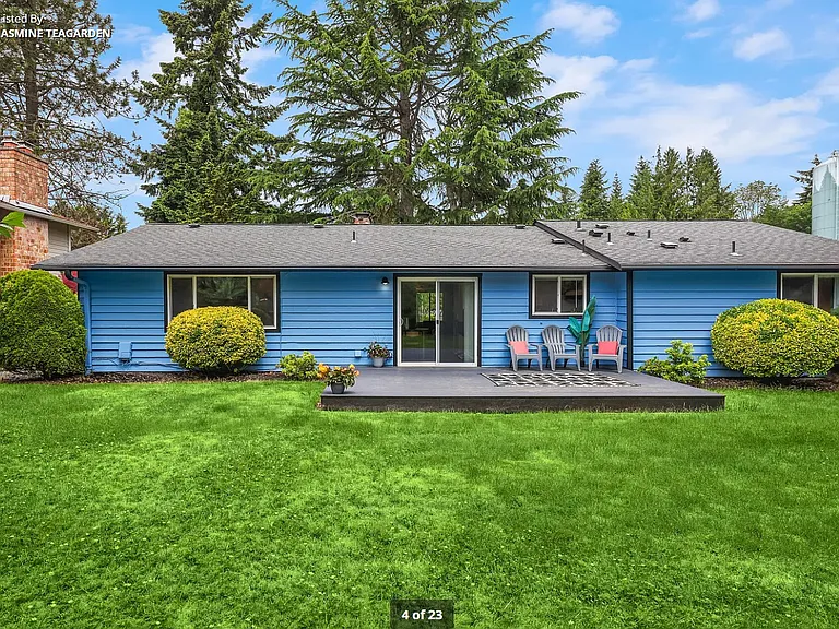 Back yard w/ deck