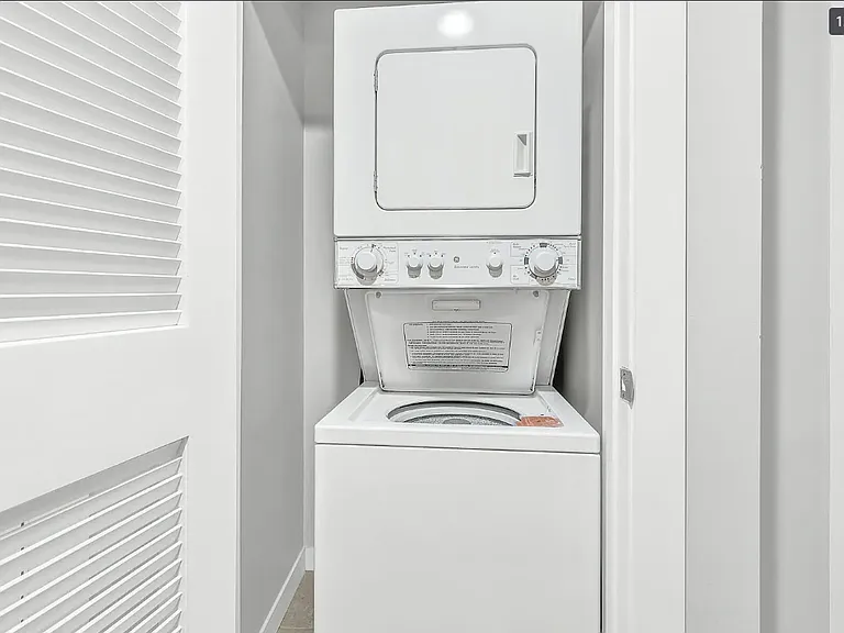 Laundry Closet with stackable w/d