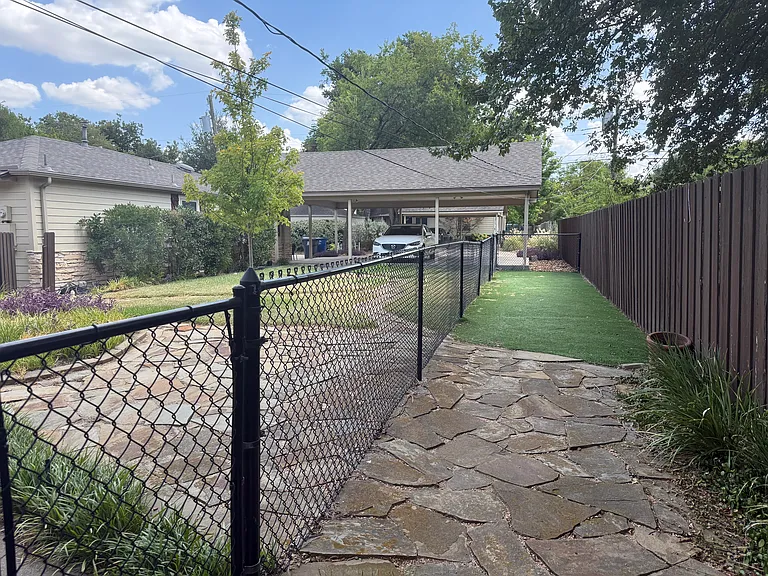 Fenced dog area