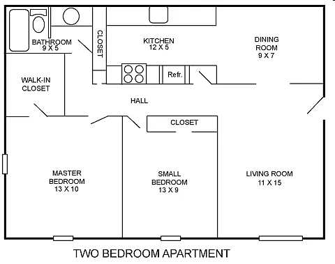 Floor plan 2 Bedroom