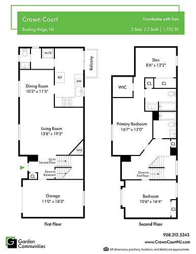 Floor plan $2.44/sq.ft. - Townhome with Den