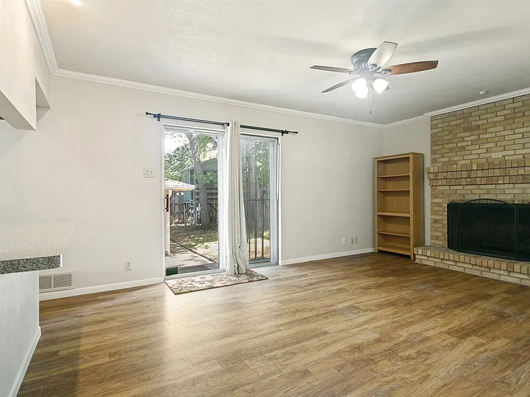 Rear Living area with fireplace
