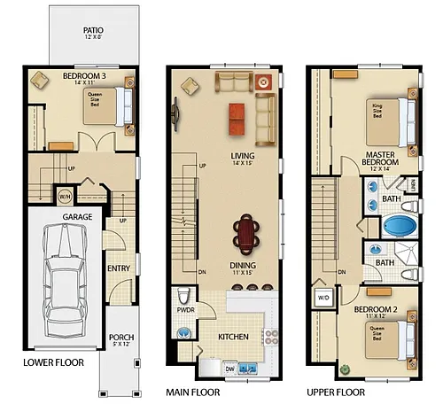 Floor plan 3 Bedroom 2.5 Bath (C2)