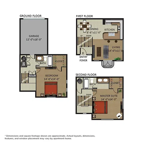 Floor plan Townhome 2/2