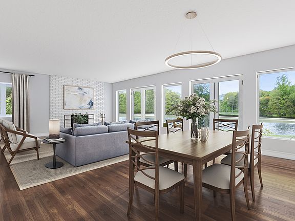 Virtually staged living room