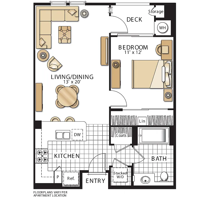Floor plan Milano - One Bedroom