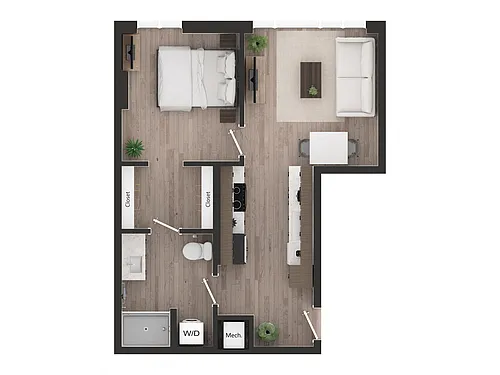 Floor plan 1BD1p