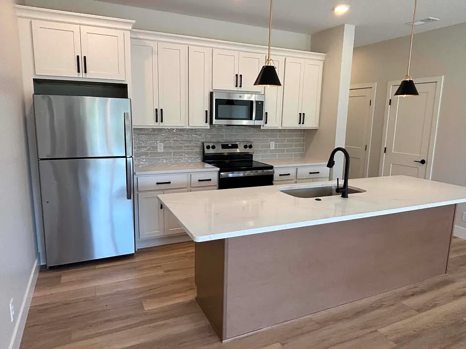 Open kitchen with quartz countertops