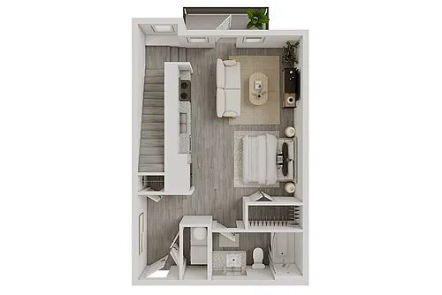 Floor plan S2 + Balcony & Rooftop Terrace