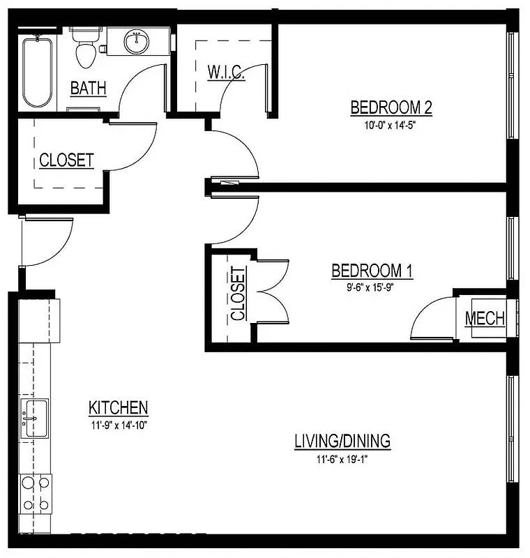 Floor plan 2 Bedroom