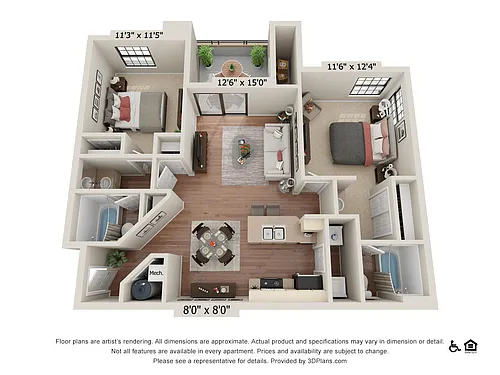 Floor plan 2x2AR1 T2-2x2