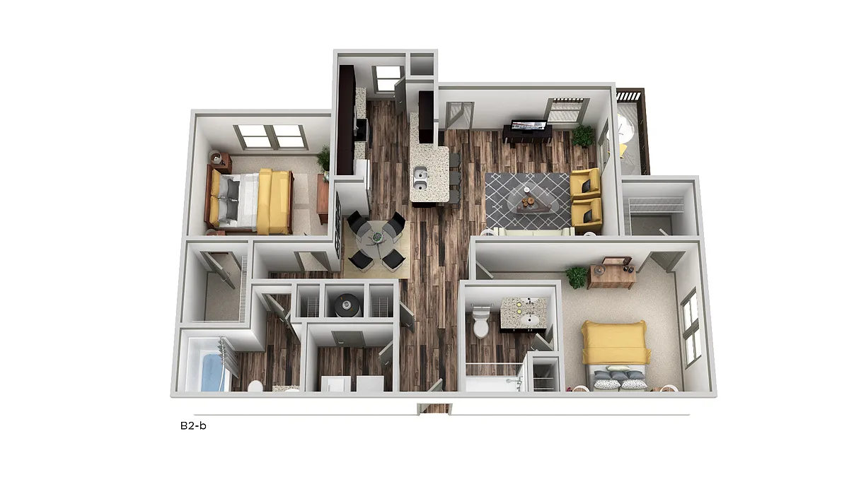Floor plan B2 - Two Bedroom, Two Bathroom