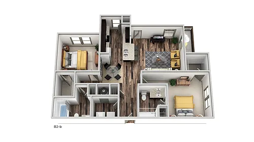 Floor plan B2 - Two Bedroom, Two Bathroom