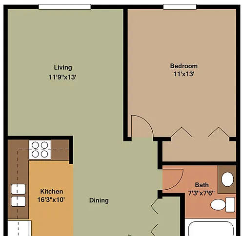 Floor plan 1 bedroom