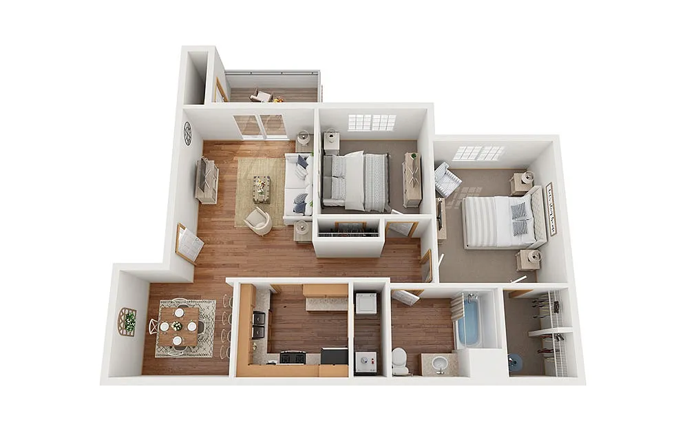 Floor plan 2 Bed 1 Bath Renovated