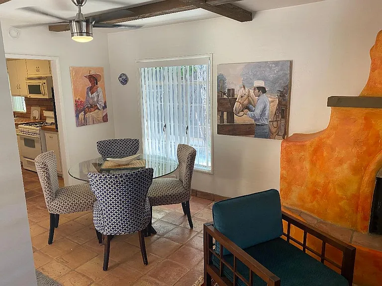 Dining area between the living room and kitchen.