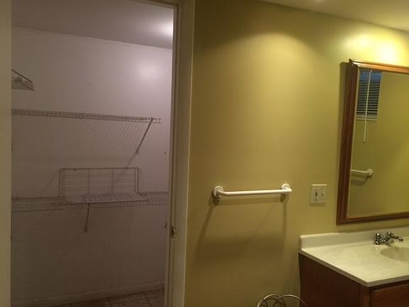 Walk-in closet off bathroom 