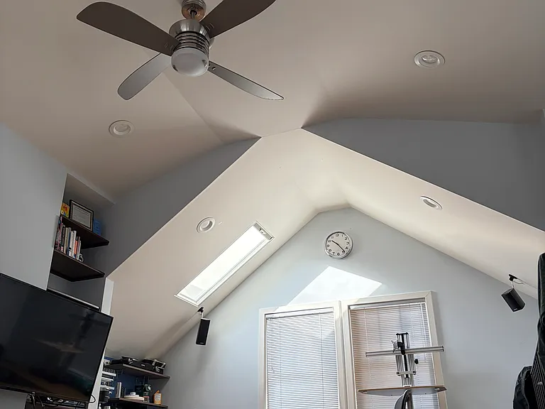 High ceiling and ceiling fan