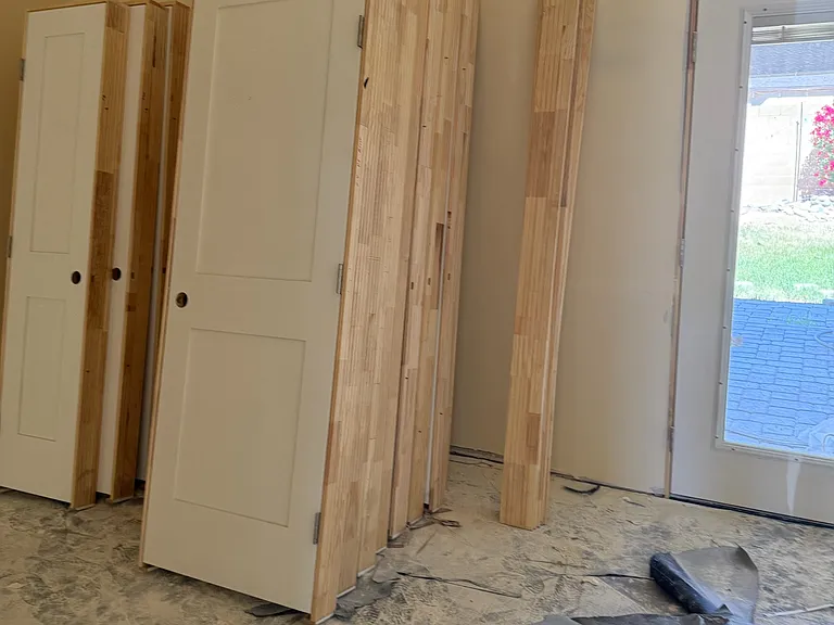 REMODEL Brand new heavy and solid core shaker style doors throughout the house.