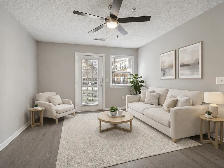 Spacious living areas provide room for furnishings and year-round comfort with ceiling fans, professionally operated by Highlands Vista Group.