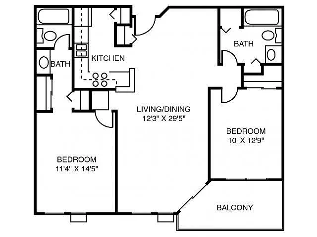 Floor plan 2P Pin Oak