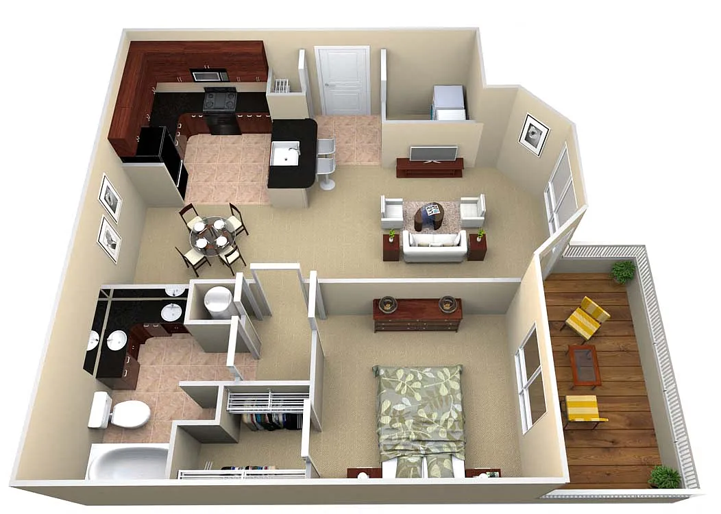 Floor plan A1 1 Bed/1 Bath