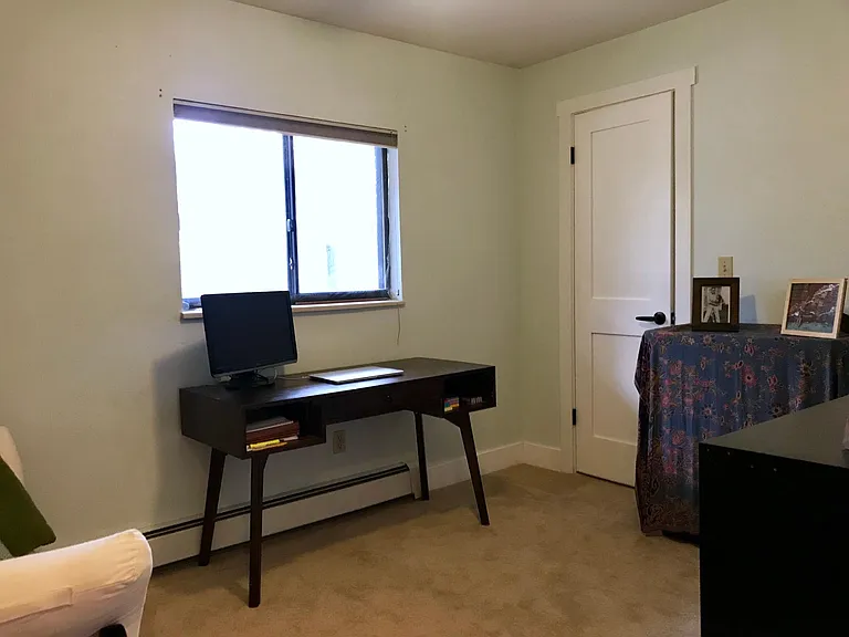 Small bedroom (this room is comfortable with a queen bed, dresser, and shelves)