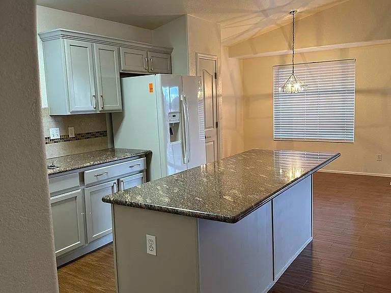 kitchen with refinished cabinets