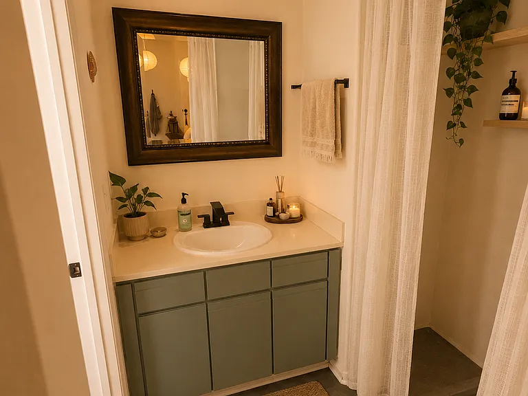 Virtually staged to showcase the home's layout with furnishings and highlight the potential look and feel of the furnished option.