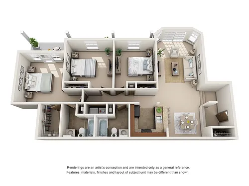 Floor plan 3 Bedroom with Foyer