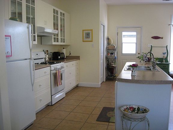 kitchen area and island