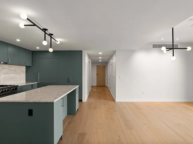 Kitchen, dining room and hallway