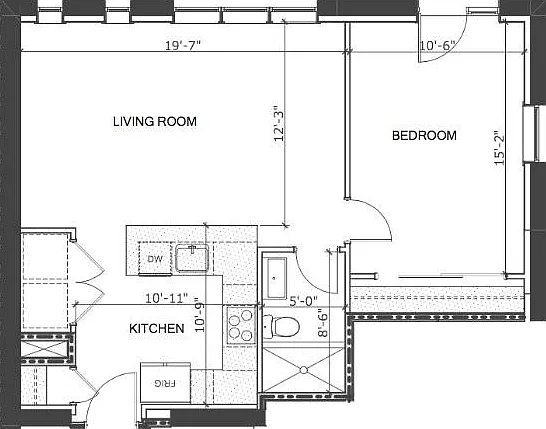 Floor Plan for Unit 102