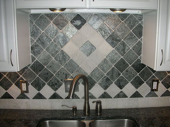 Tumbled Marble Backsplash