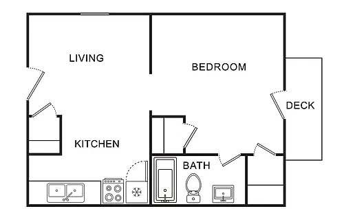 Floor plan JR 1 BR