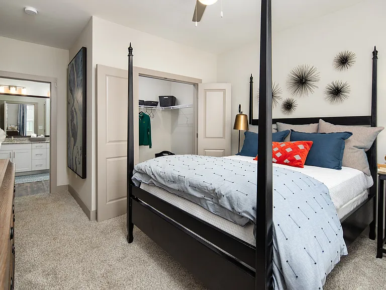Bedroom with walk-in closet and private bath