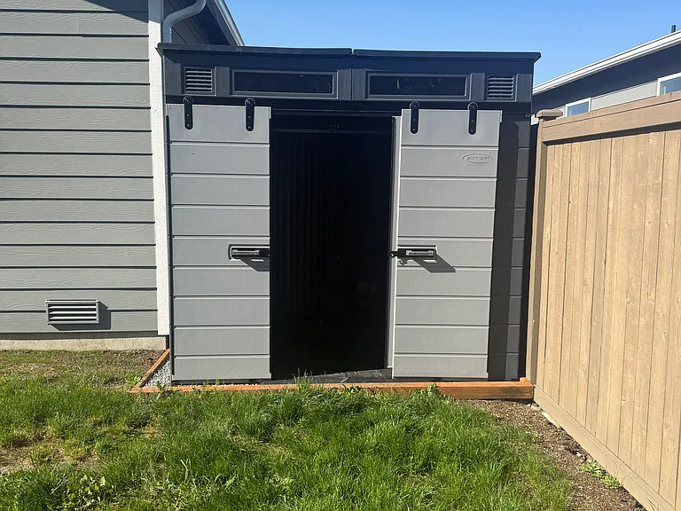 Backyard shed for storage