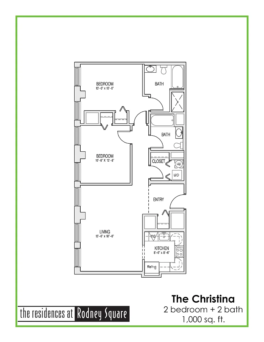 Floor plan Christina Two Bedroom