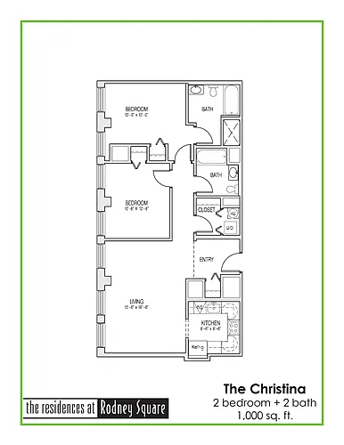 Floor plan Christina Two Bedroom