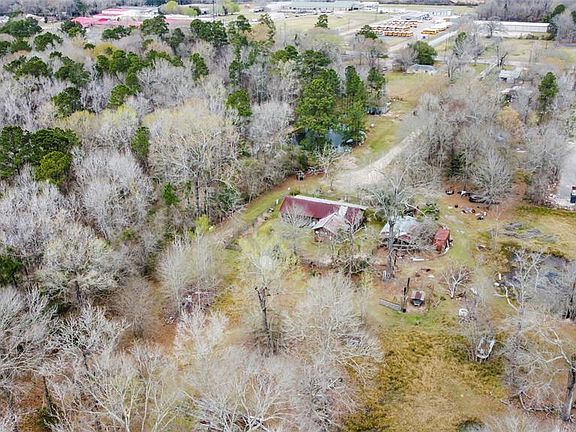 Aerial view of the back of the property.