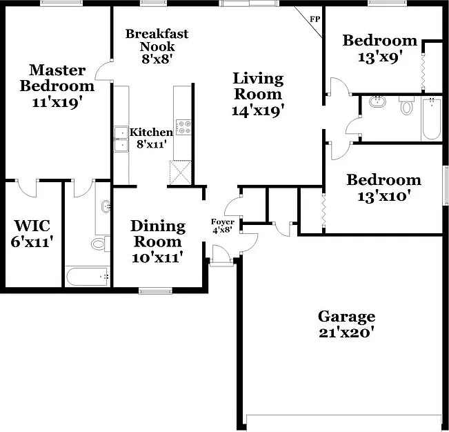 3 bed, 2.0 bath, 1301 sqft, $1,945 — Photo 2