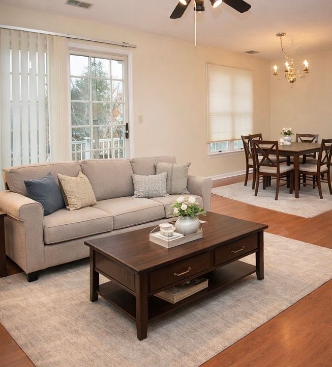 Living/Dining combo virtually staged