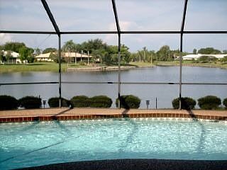 pool/lanai overlooking lake