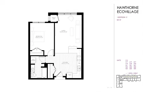 Floor plan One Bedroom
