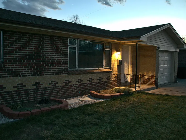 Front porch at sunset