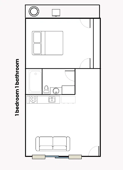 Floor plan 1 Bedroom 1 Bathroom