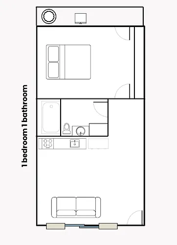 Floor plan 1 Bedroom 1 Bathroom